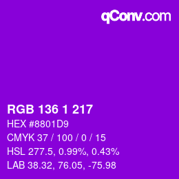 カラーコード: RGB 136 1 217 | qconv.com