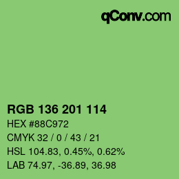 Farbcode: RGB 136 201 114 | qconv.com