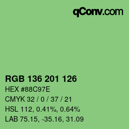 Color code: RGB 136 201 126 | qconv.com