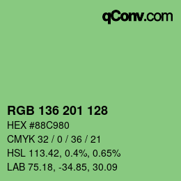 Color code: RGB 136 201 128 | qconv.com