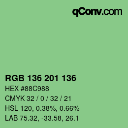 Color code: RGB 136 201 136 | qconv.com