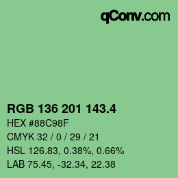 カラーコード: RGB 136 201 143.4 | qconv.com