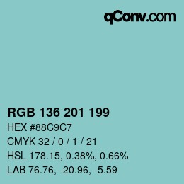 Color code: RGB 136 201 199 | qconv.com