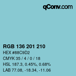 Farbcode: RGB 136 201 210 | qconv.com