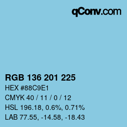 Color code: RGB 136 201 225 | qconv.com