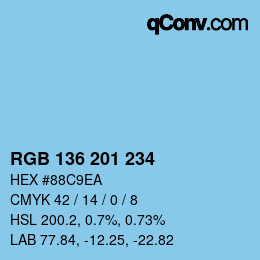 カラーコード: RGB 136 201 234 | qconv.com