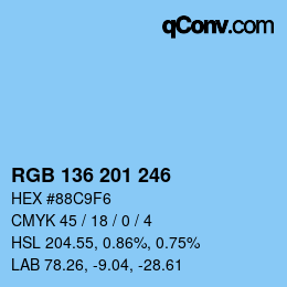 カラーコード: RGB 136 201 246 | qconv.com