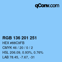Color code: RGB 136 201 251 | qconv.com