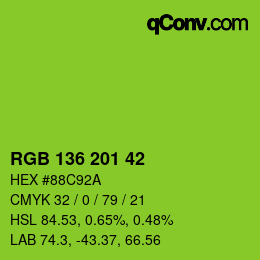 Color code: RGB 136 201 42 | qconv.com
