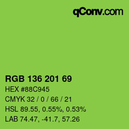 Farbcode: RGB 136 201 69 | qconv.com