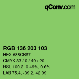 Farbcode: RGB 136 203 103 | qconv.com