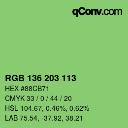 カラーコード: RGB 136 203 113 | qconv.com