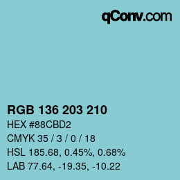 Color code: RGB 136 203 210 | qconv.com