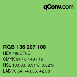 Color code: RGB 136 207 108 | qconv.com