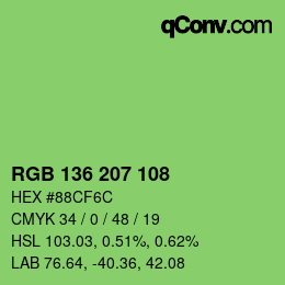 Color code: RGB 136 207 108 | qconv.com