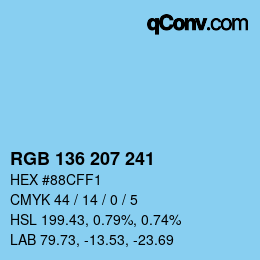 Color code: RGB 136 207 241 | qconv.com
