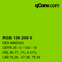 Color code: RGB 136 208 0 | qconv.com