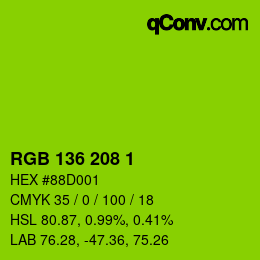 Color code: RGB 136 208 1 | qconv.com