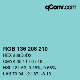 Color code: RGB 136 208 210 | qconv.com