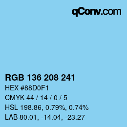 カラーコード: RGB 136 208 241 | qconv.com