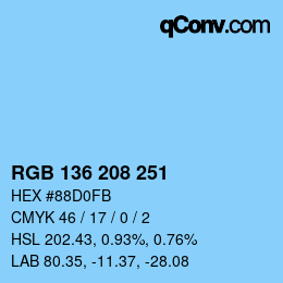 Color code: RGB 136 208 251 | qconv.com