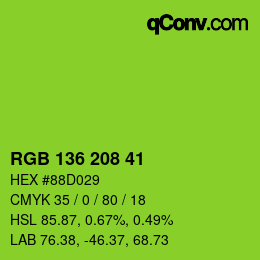 Color code: RGB 136 208 41 | qconv.com