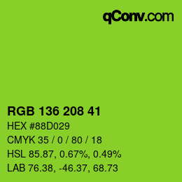 カラーコード: RGB 136 208 41 | qconv.com