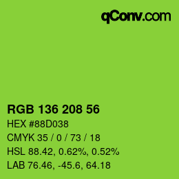 Color code: RGB 136 208 56 | qconv.com
