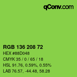 Color code: RGB 136 208 72 | qconv.com
