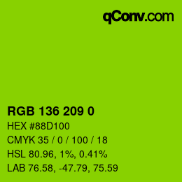 Color code: RGB 136 209 0 | qconv.com