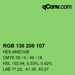 Color code: RGB 136 209 107 | qconv.com