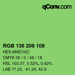 Color code: RGB 136 209 108 | qconv.com