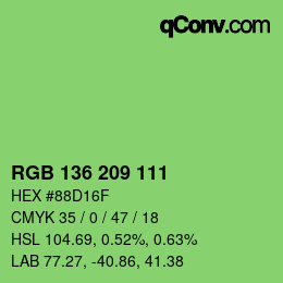 Color code: RGB 136 209 111 | qconv.com