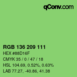 Color code: RGB 136 209 111 | qconv.com