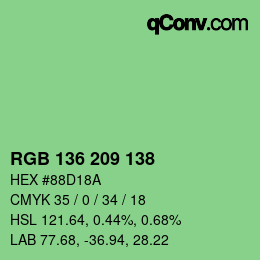 Color code: RGB 136 209 138 | qconv.com