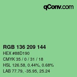 Color code: RGB 136 209 144 | qconv.com