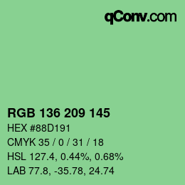 Color code: RGB 136 209 145 | qconv.com