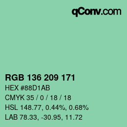 Color code: RGB 136 209 171 | qconv.com