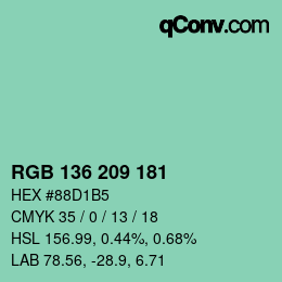 Color code: RGB 136 209 181 | qconv.com