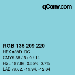 Color code: RGB 136 209 220 | qconv.com