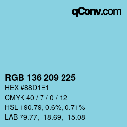Color code: RGB 136 209 225 | qconv.com