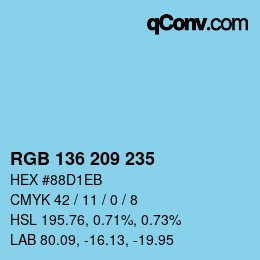Color code: RGB 136 209 235 | qconv.com