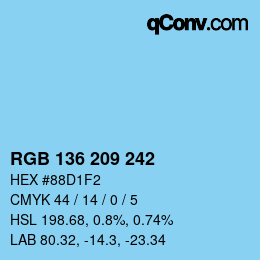 Color code: RGB 136 209 242 | qconv.com