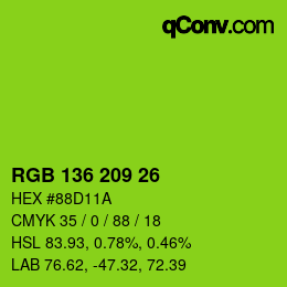 Color code: RGB 136 209 26 | qconv.com