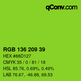 Color code: RGB 136 209 39 | qconv.com