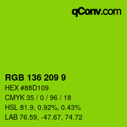 Color code: RGB 136 209 9 | qconv.com