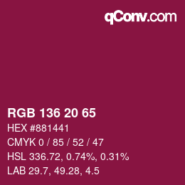 Color code: RGB 136 20 65 | qconv.com