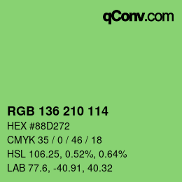 カラーコード: RGB 136 210 114 | qconv.com