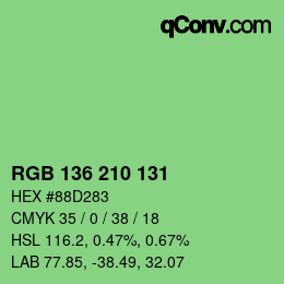 Farbcode: RGB 136 210 131 | qconv.com