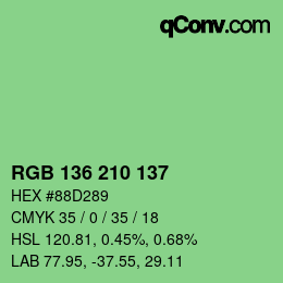Farbcode: RGB 136 210 137 | qconv.com